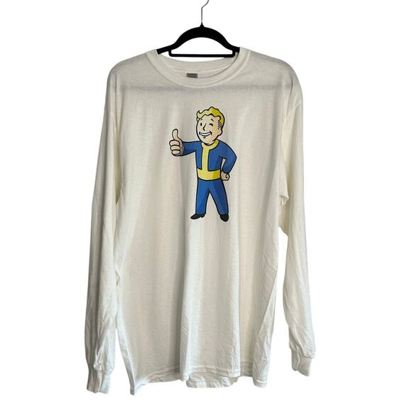 VAULT BOY FALLOUT New Long Sleeve Crew Neck Graphic T-Shirt Size L - Picture 1 of 6